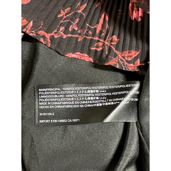 Keepsake Dress Womens 8 Black Red Floral‎ Ruffles Frilly Whimsigoth Fairy Grunge - Picture 8 of 13